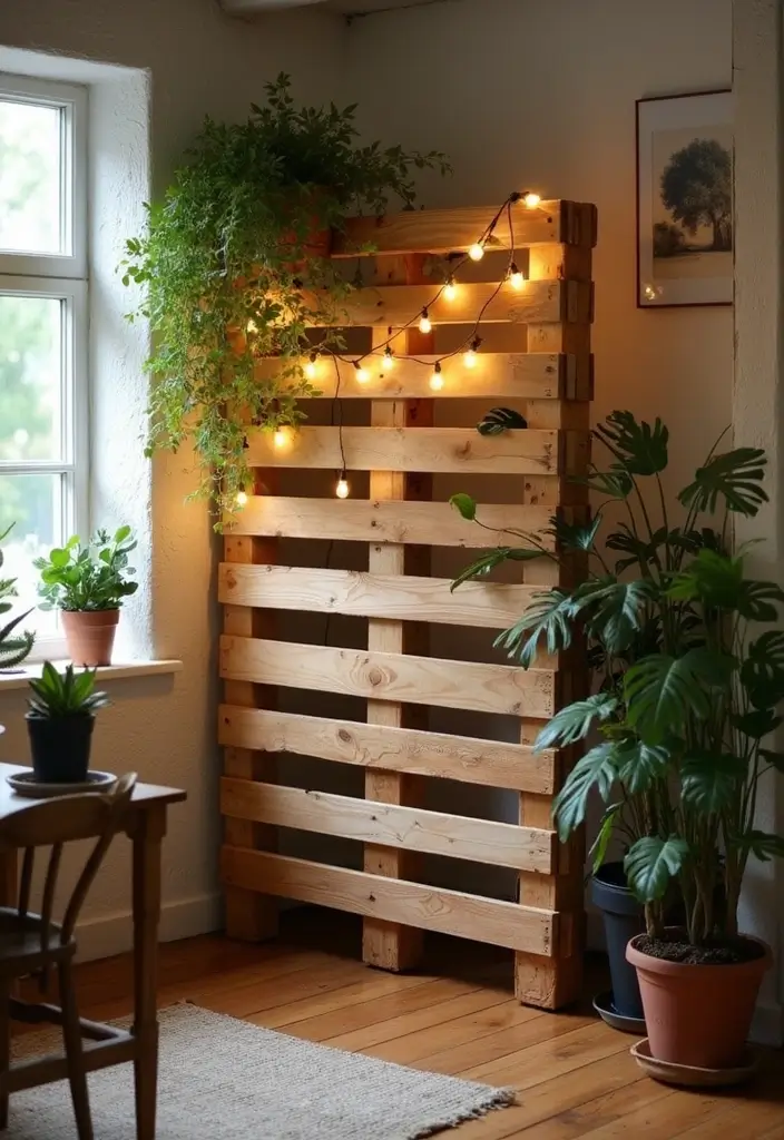 27 Studio Apartment Divider Hacks That Add Privacy in Style 12 27 Studio Apartment Divider Hacks That Add Privacy in Style - 12. DIY Wood Pallet Dividers