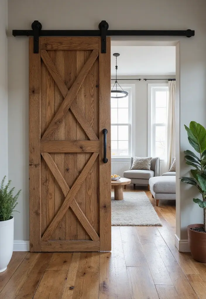 27 Studio Apartment Divider Hacks That Add Privacy in Style 16 27 Studio Apartment Divider Hacks That Add Privacy in Style - 16. Incorporating a Sliding Barn Door