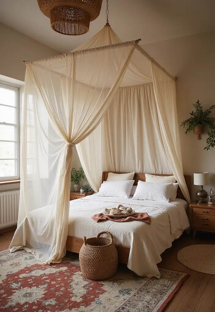 27 Studio Apartment Divider Hacks That Add Privacy in Style 24 27 Studio Apartment Divider Hacks That Add Privacy in Style - 24. Use a Canopy for Privacy