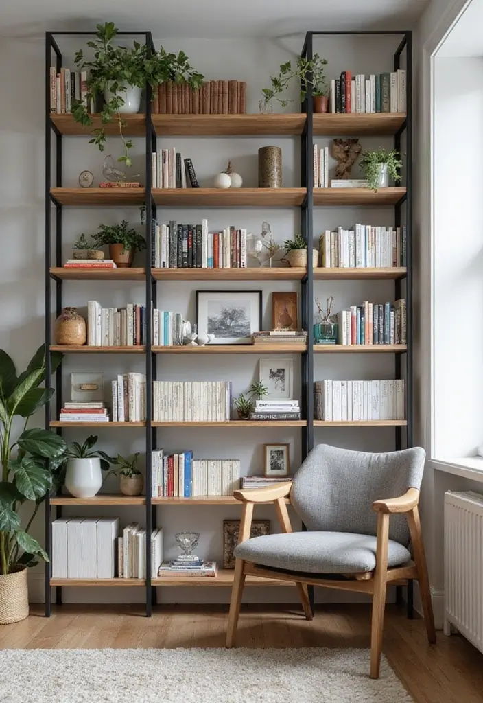 27 Studio Apartment Divider Hacks That Add Privacy in Style 3 27 Studio Apartment Divider Hacks That Add Privacy in Style - 3. Bookshelf Dividers for Function and Form