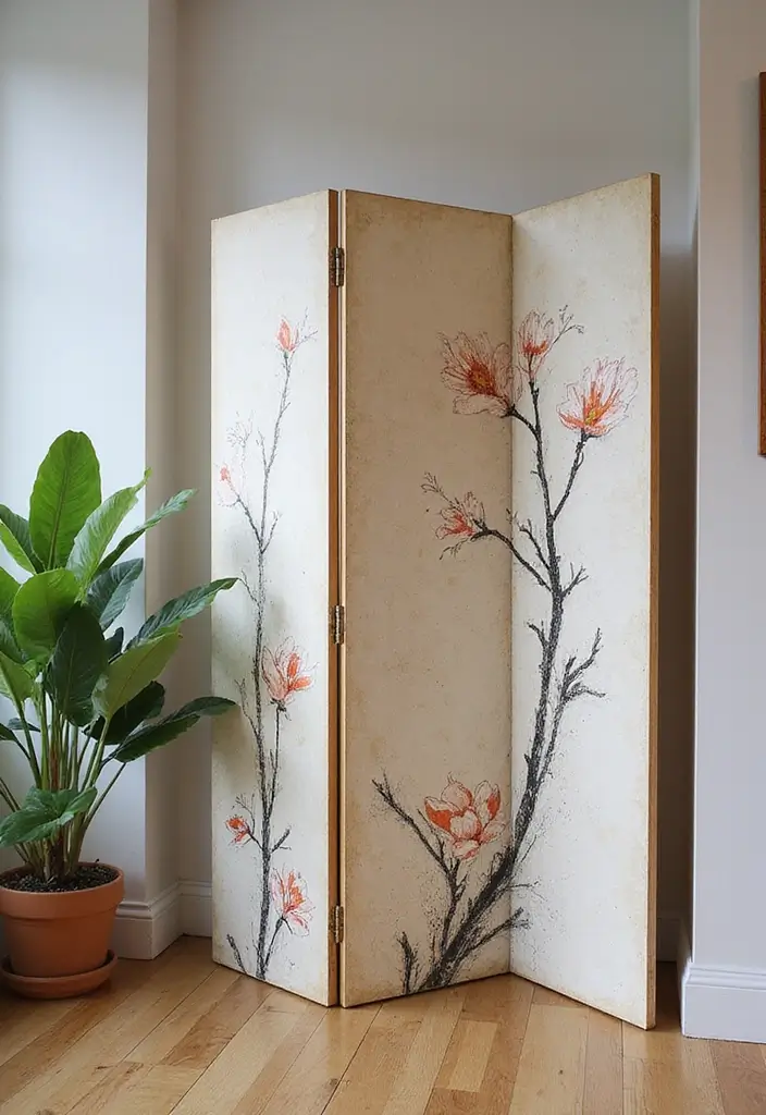 27 Studio Apartment Divider Hacks That Add Privacy in Style 4 27 Studio Apartment Divider Hacks That Add Privacy in Style - 4. Folding Screens for Versatile Style