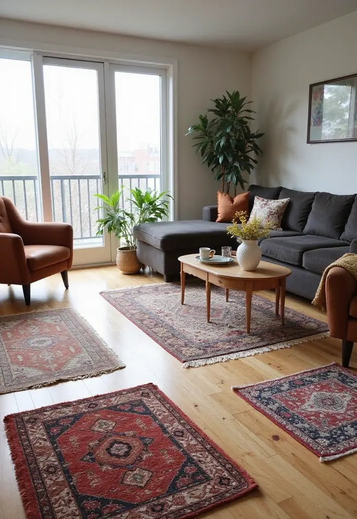 28 Basement Apartment Ideas to Make It Livable and Stylish 5 28 Basement Apartment Ideas to Make It Livable and Stylish - 5. Use Rugs to Define Spaces