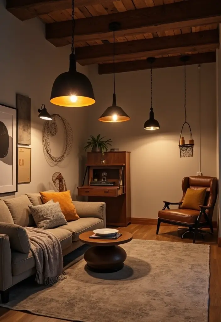 28 Basement Apartment Ideas to Make It Livable and Stylish 9 28 Basement Apartment Ideas to Make It Livable and Stylish - 9. Use Statement Lighting