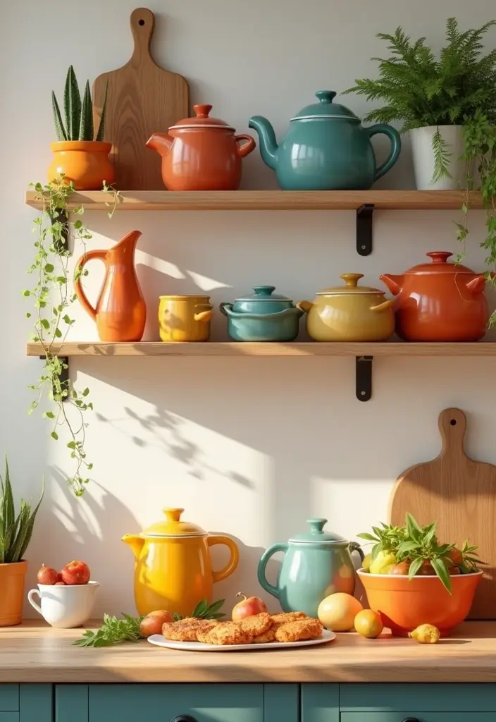 28 Cozy Apartment Decor Tips That Feel Warm and Inviting 24 28 Cozy Apartment Decor Tips That Feel Warm and Inviting - 24. Use Colorful Kitchenware
