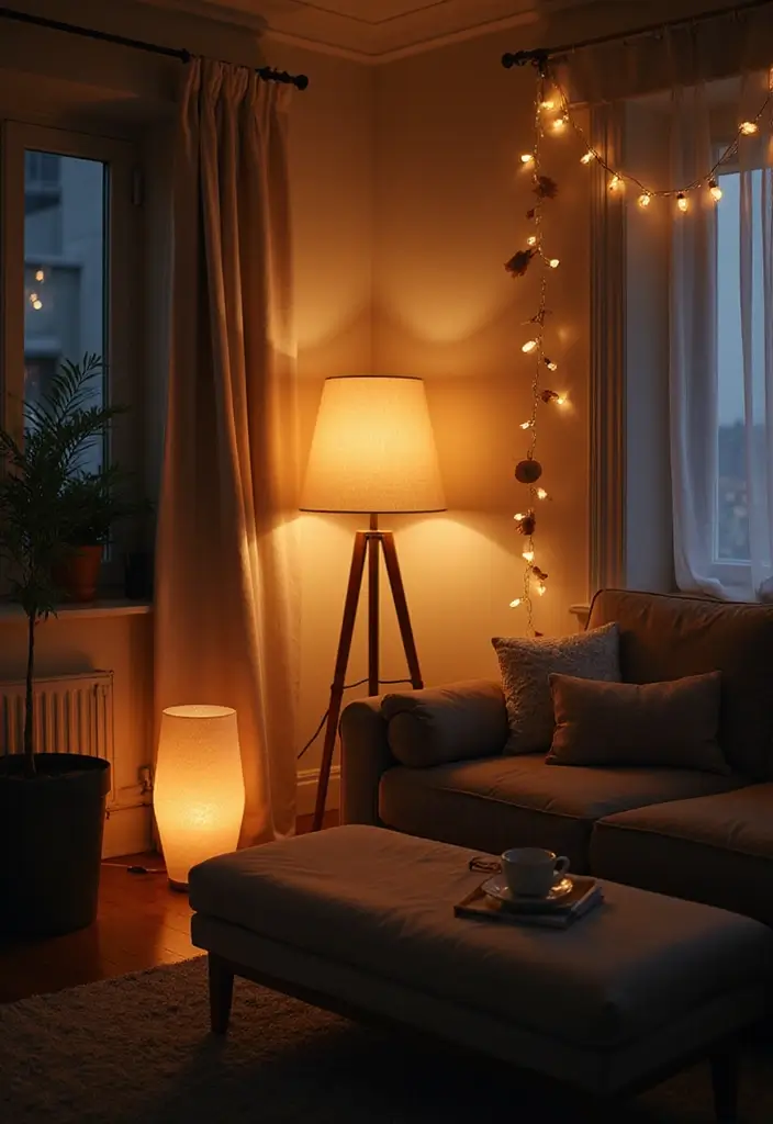 28 Cozy Apartment Decor Tips That Feel Warm and Inviting 7 28 Cozy Apartment Decor Tips That Feel Warm and Inviting - 7. Use Ambient Lighting