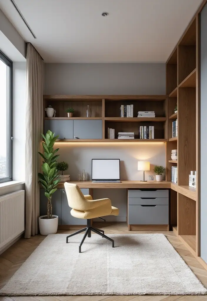 28 Men’s Apartment Decor Ideas for a Sleek Masculine Look 22 28 Mens Apartment Decor Ideas for a Sleek Masculine Look 22. Integrated Home Office