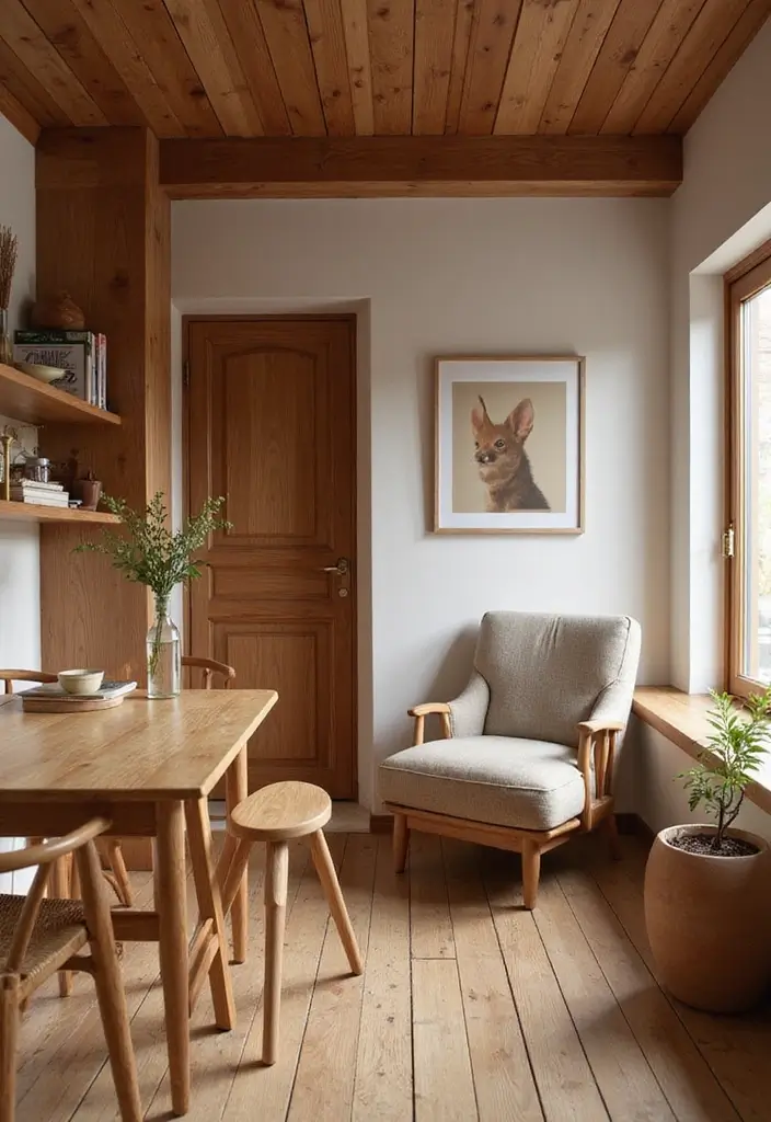 28 Small Cozy Apartment Designs That Feel Warm and Inviting 13 28 Small Cozy Apartment Designs That Feel Warm and Inviting - 13. Warm Wood Elements