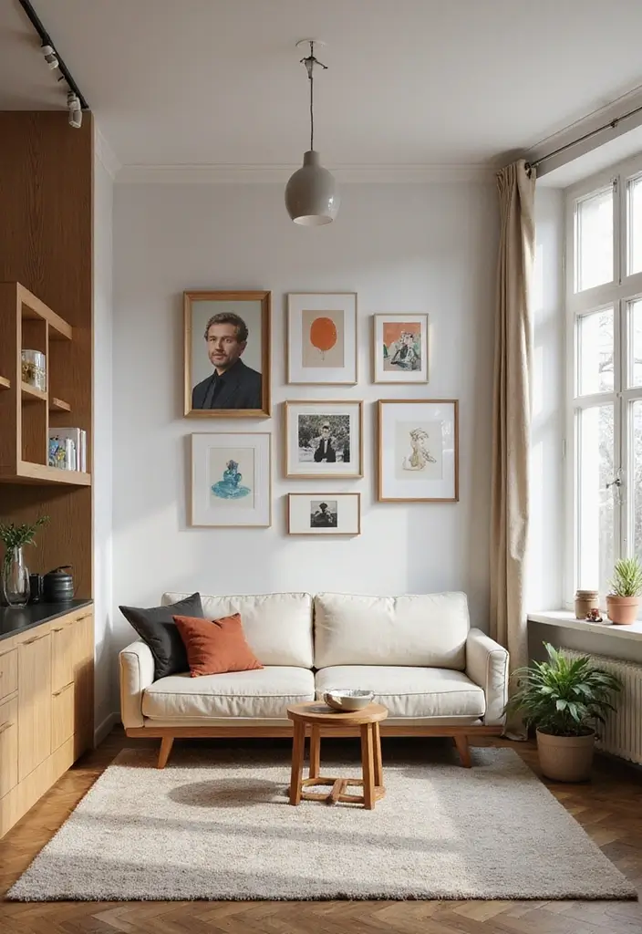 28 Small Cozy Apartment Designs That Feel Warm and Inviting 17 28 Small Cozy Apartment Designs That Feel Warm and Inviting - 17. Artistic Wall Decor
