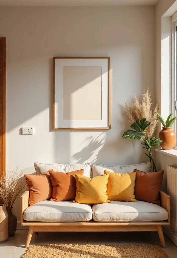 28 Small Cozy Apartment Designs That Feel Warm and Inviting 25 28 Small Cozy Apartment Designs That Feel Warm and Inviting - 25. Warm Colored Accessories