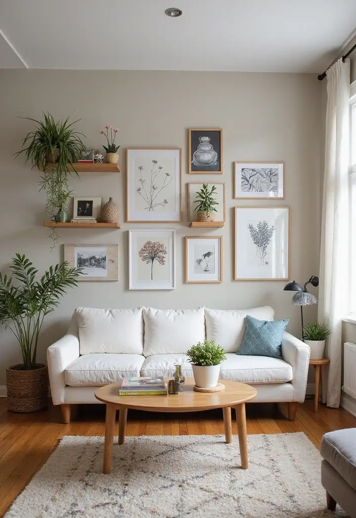28 Small Living Space Ideas for a Sleek Clutter-Free Home 17 28 Small Living Space Ideas for a Sleek Clutter-Free Home - 17. Be Creative with Wall Art