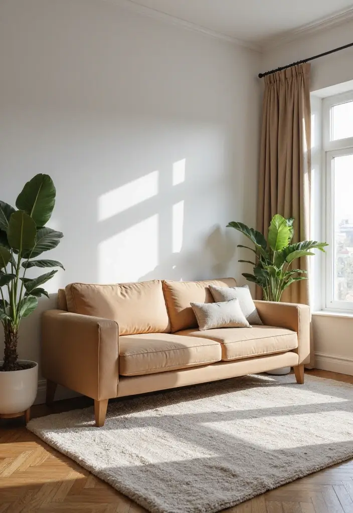 28 Small Living Space Ideas for a Sleek Clutter-Free Home 6 28 Small Living Space Ideas for a Sleek Clutter-Free Home - 6. Opt for a Sleek Sofa