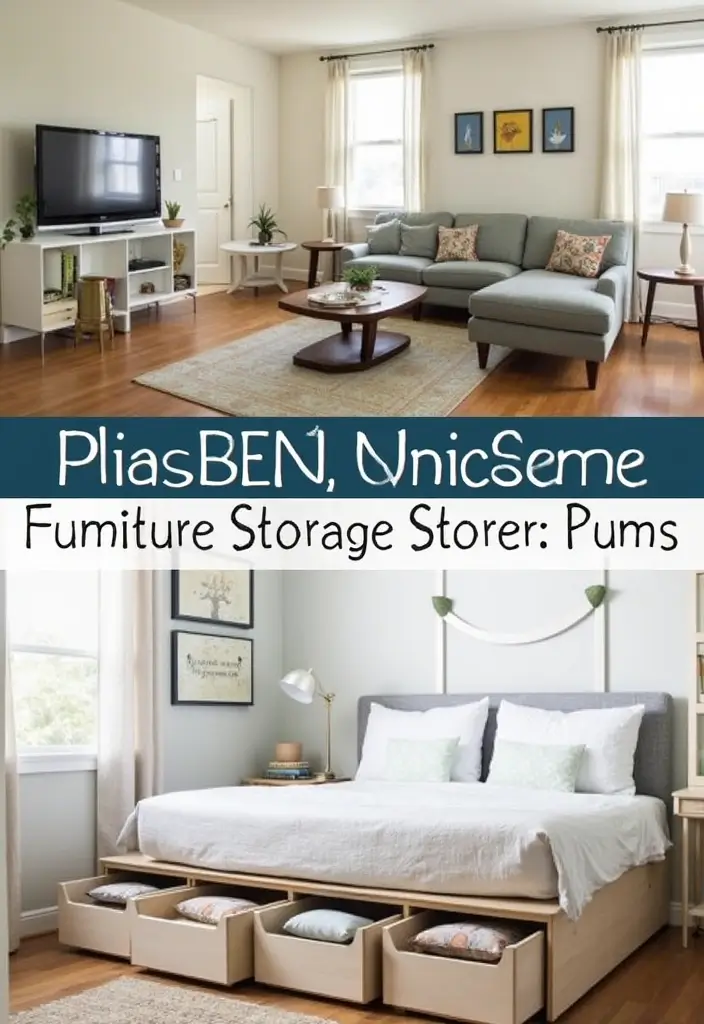 28 Small Living Space Ideas for a Sleek Clutter-Free Home 7 28 Small Living Space Ideas for a Sleek Clutter-Free Home - 7. Utilize Under-Furniture Storage