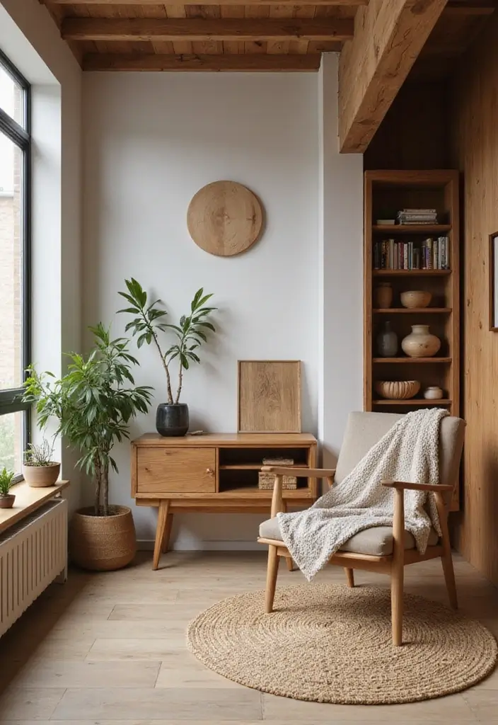 30+ Small Studio Apartment Ideas That Maximize Style and Function 28 30+ Small Studio Apartment Ideas That Maximize Style and Function - 28. Add Warmth with Wood Accents