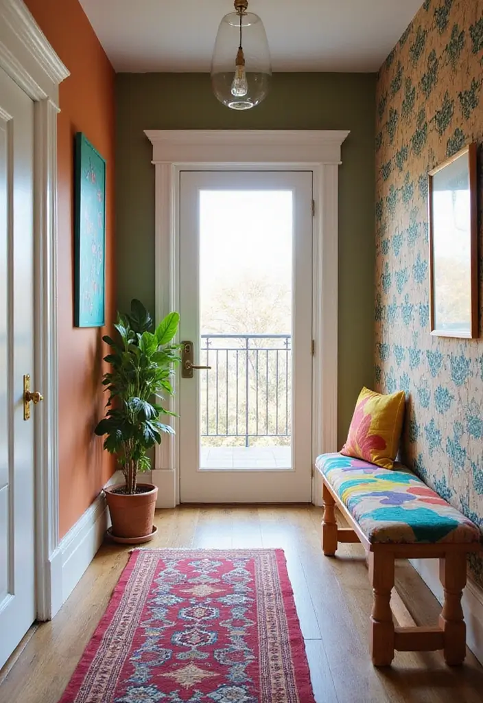 29 Apartment Entryway Ideas That Wow Guests Instantly 2 29 Apartment Entryway Ideas That Wow Guests Instantly - 2. Color Pop