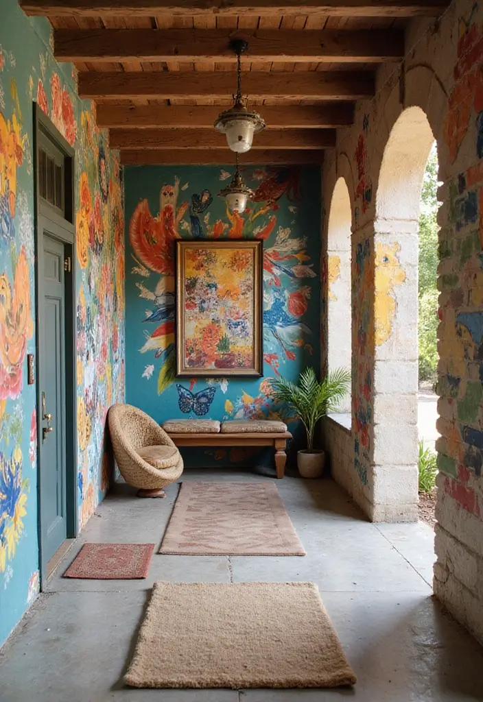 29 Apartment Entryway Ideas That Wow Guests Instantly 27 29 Apartment Entryway Ideas That Wow Guests Instantly - 27. Wall Art and Murals
