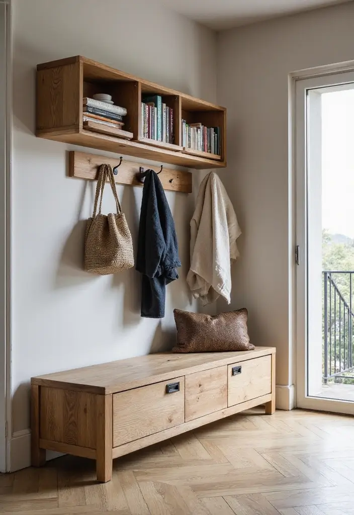 29 Apartment Entryway Ideas That Wow Guests Instantly 3 29 Apartment Entryway Ideas That Wow Guests Instantly - 3. Functional Storage Solutions