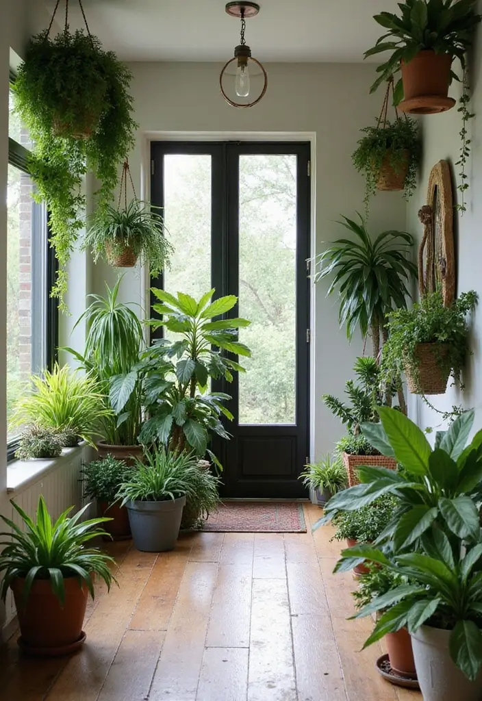 29 Apartment Entryway Ideas That Wow Guests Instantly 6 29 Apartment Entryway Ideas That Wow Guests Instantly - 6. Indoor Plants