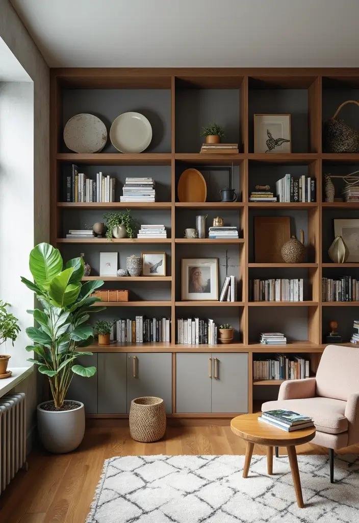 29 Bachelor Apartment Ideas for a Sleek Modern Lifestyle 22 29 Bachelor Apartment Ideas for a Sleek Modern Lifestyle - 22. Customized Shelving