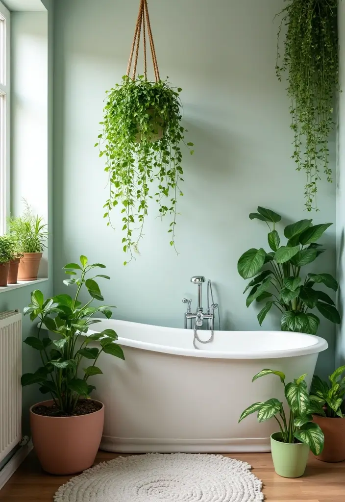 29 Bathroom Decor Ideas Apartment Renters Will Love - 1. Add a Touch of Greenery