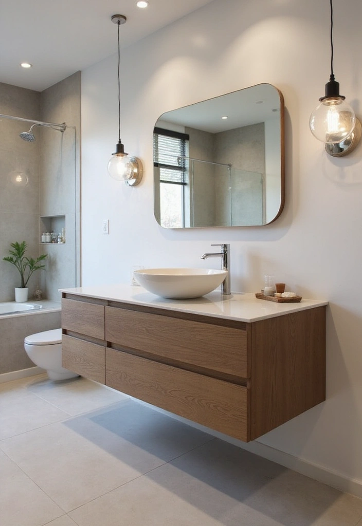 29 Bathroom Decor Ideas Apartment Renters Will Love - 25. Floating Vanities