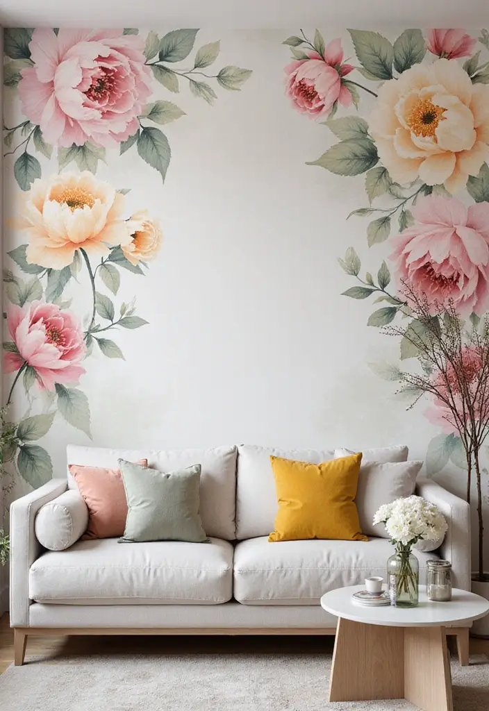 29 Girly Apartment Decor Ideas for a Pretty Feminine Look 1. Floral Wallpaper for a Feminine Touch