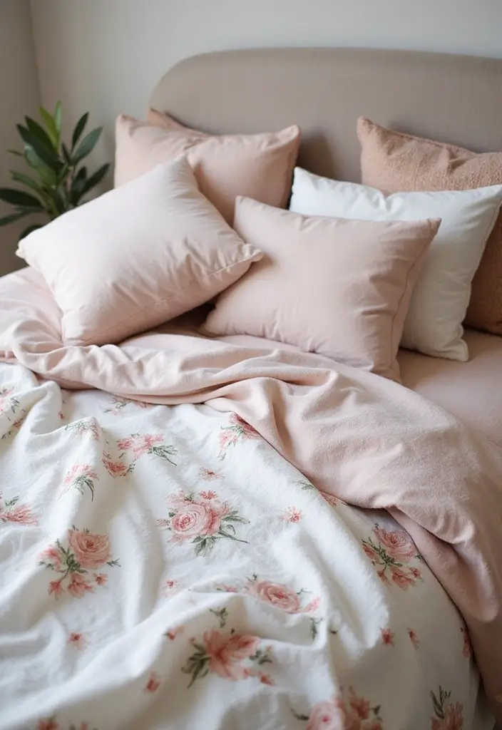 29 Girly Apartment Decor Ideas for a Pretty Feminine Look 15. Soft Bedding for a Dreamy Retreat