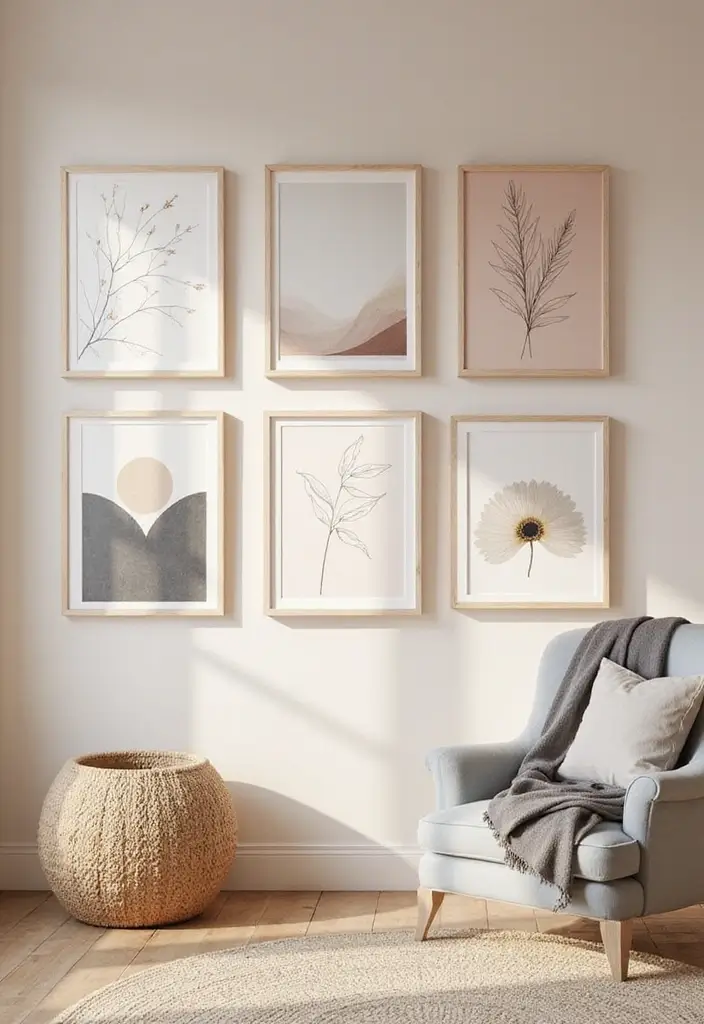 29 Girly Apartment Decor Ideas for a Pretty Feminine Look 22. Elegant Wall Art for a Chic Look