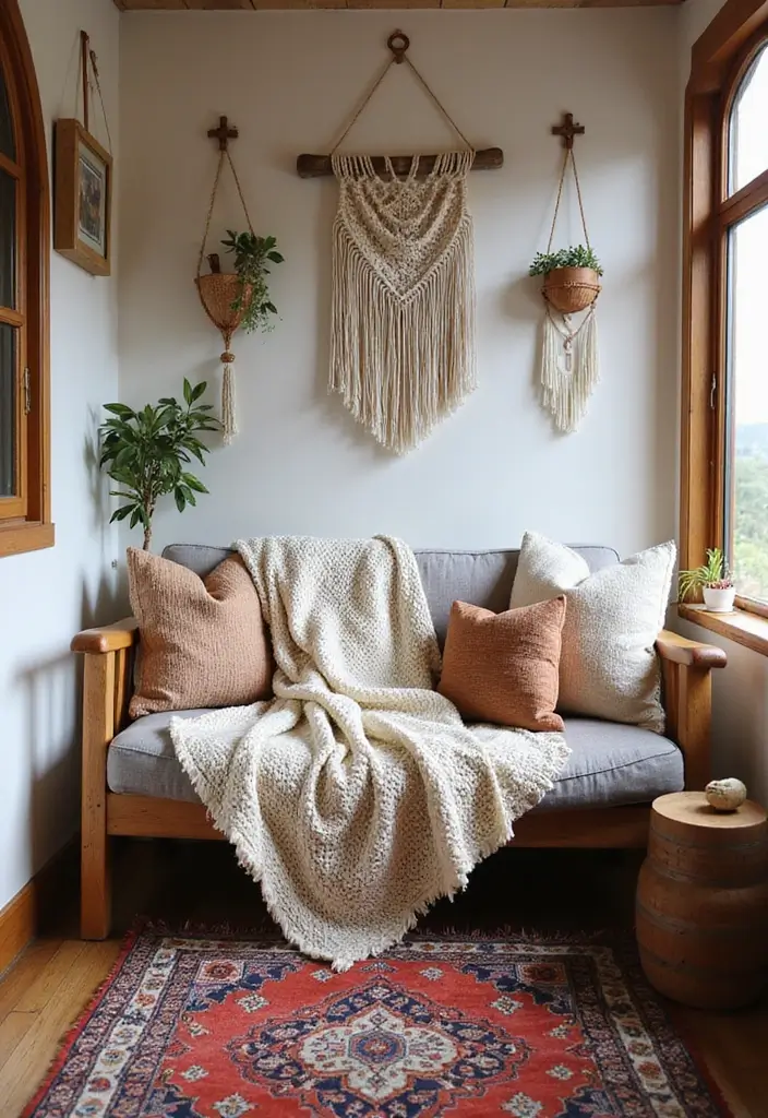 29 Girly Apartment Decor Ideas for a Pretty Feminine Look 3. Bohemian Textiles for Cozy Comfort