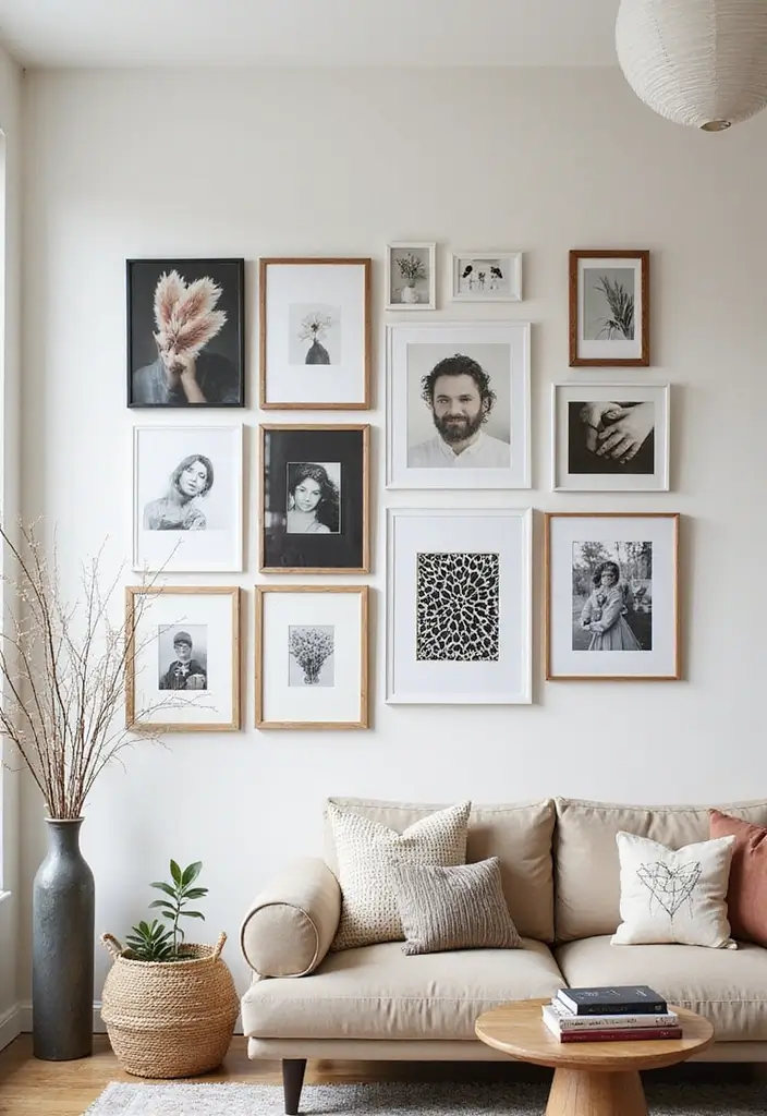 29 Girly Apartment Decor Ideas for a Pretty Feminine Look 5. Creative Gallery Walls with Personal Touch