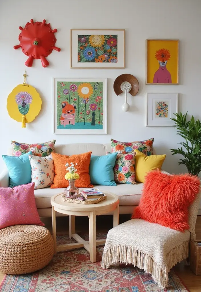 29 Girly Apartment Decor Ideas for a Pretty Feminine Look 6. Playful Decor Accents for Fun Vibes