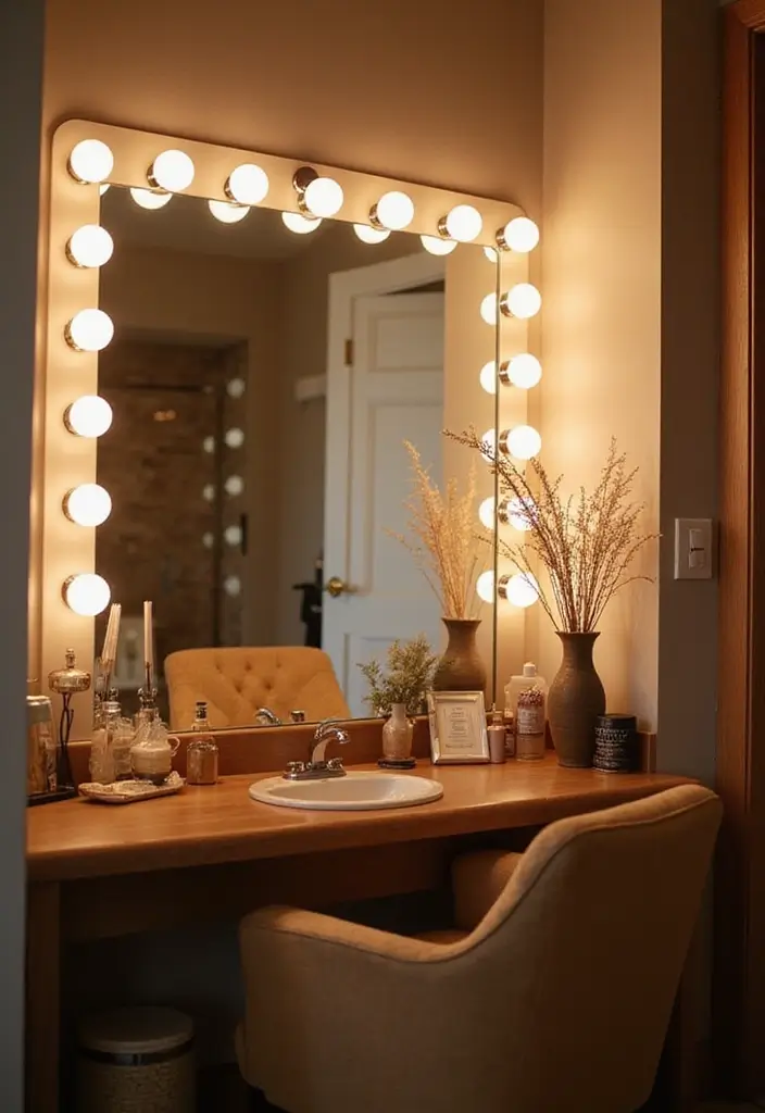 29 Small Space Makeup Vanity Hacks for Tiny Apartments 17 29 Small Space Makeup Vanity Hacks for Tiny Apartments - 17. Smart Lighting Solutions