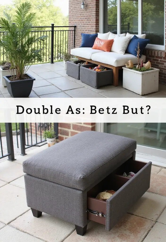30+ Apartment Balcony Decorating Ideas for Outdoor Charm 3 30+ Apartment Balcony Decorating Ideas for Outdoor Charm - 3. Balcony Furniture That Doubles as Storage