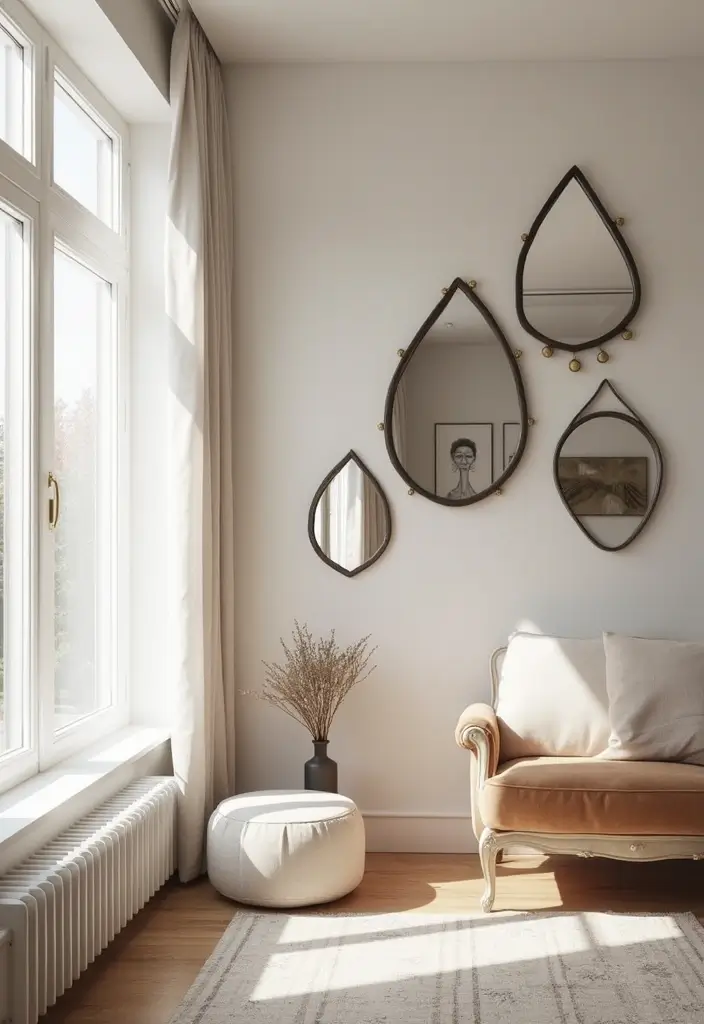 30 Apartment Designs That Feel Modern Sleek and Affordable - 12. Mirrors as Decor