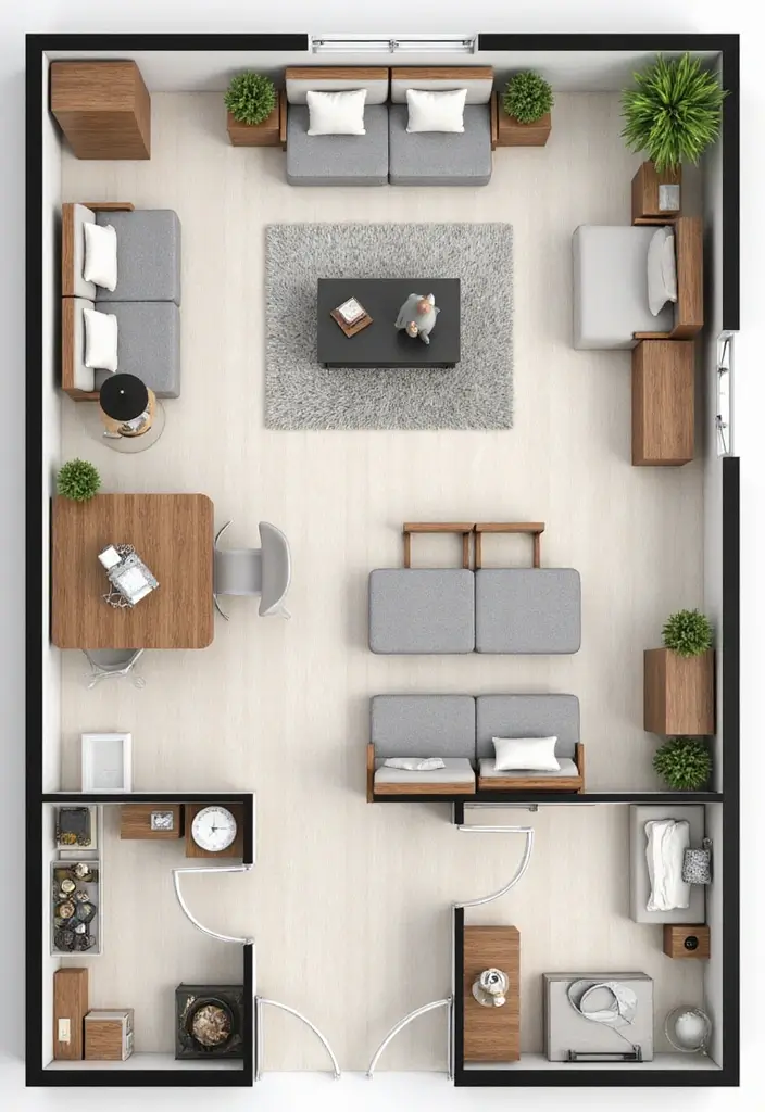 30 Apartment Designs That Feel Modern Sleek and Affordable - 15. Thoughtful Layouts