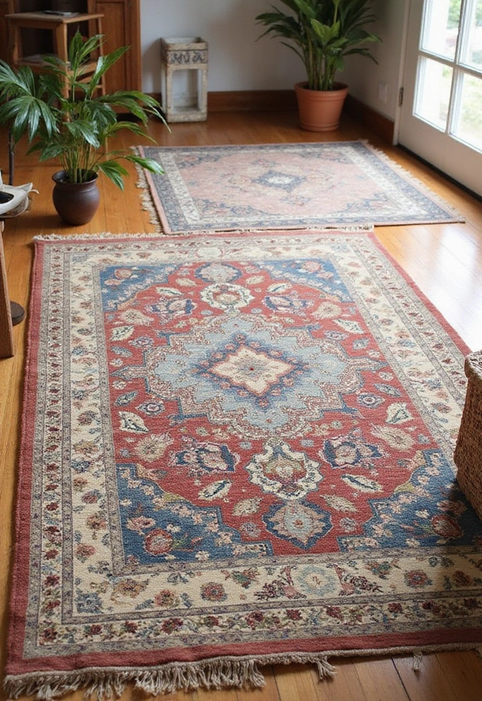 30 Apartment Designs That Feel Modern Sleek and Affordable - 23. Layered Rugs