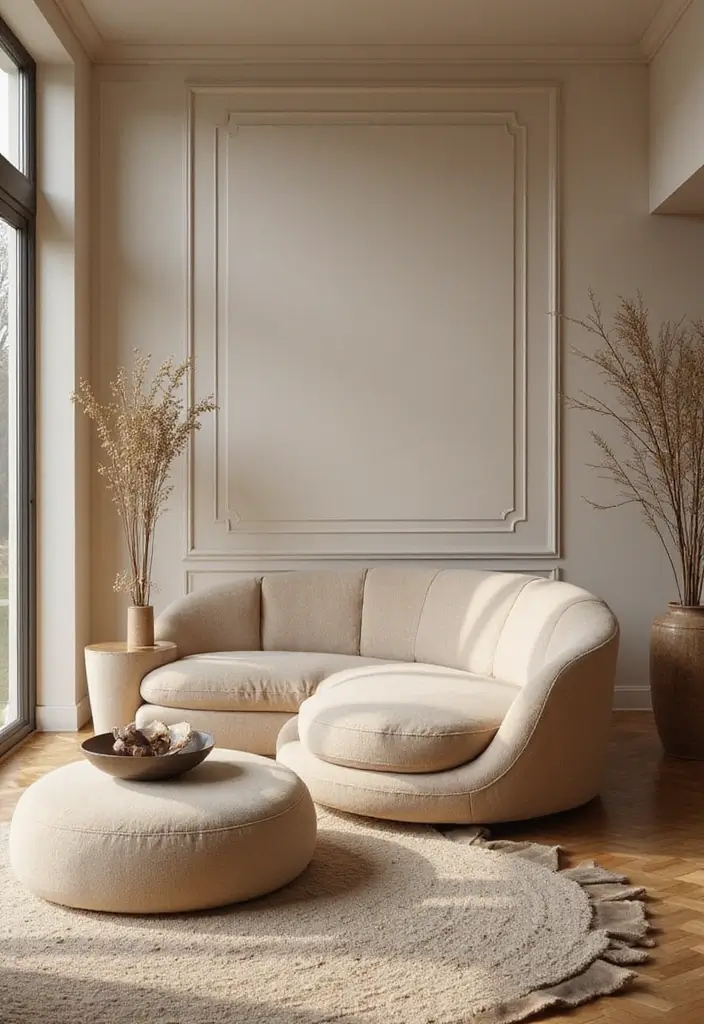 30 Apartment Designs That Feel Modern Sleek and Affordable - 26. Soft Curves