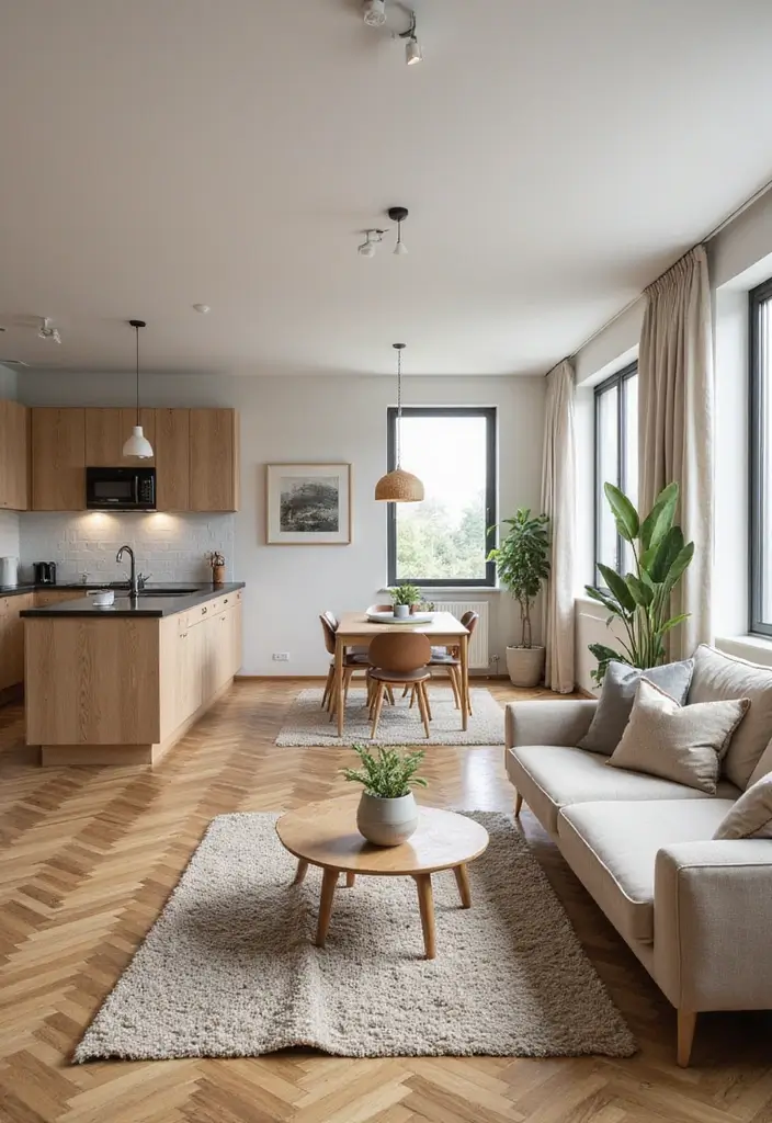 30 Apartment Designs That Feel Modern Sleek and Affordable - 6. Open Space Concept