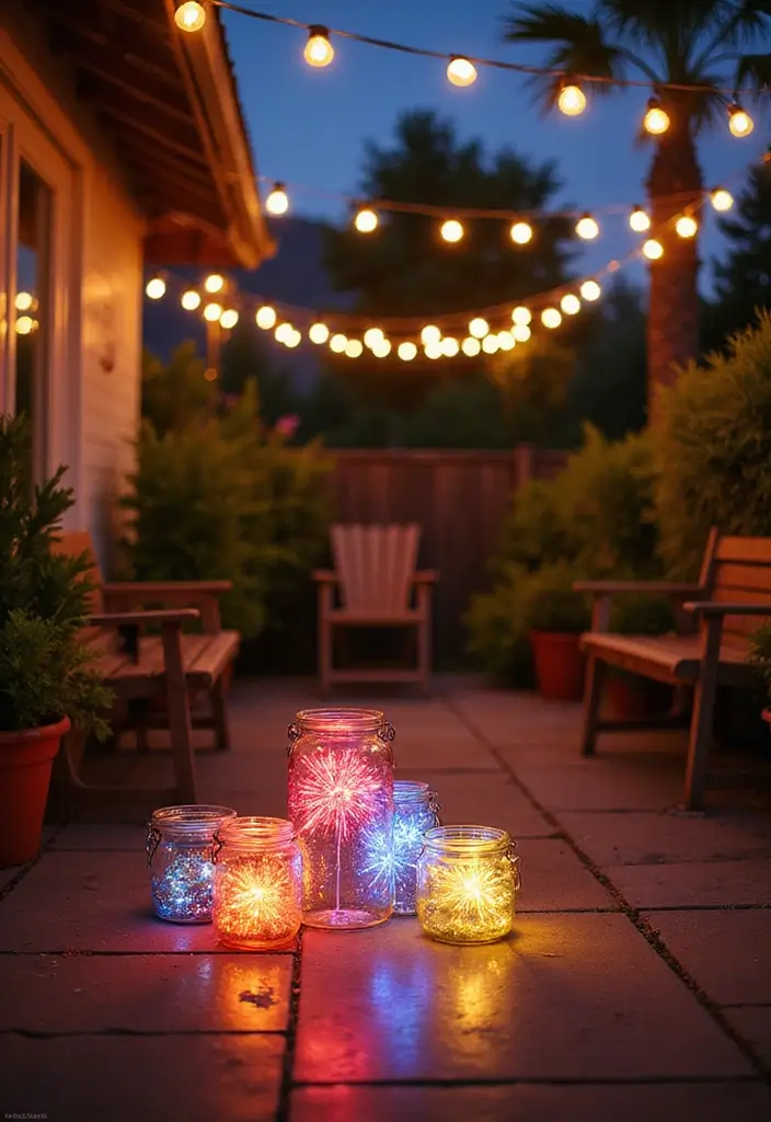 30 Apartment Patio Ideas to Create a Relaxing Outdoor Escape 30 30 Apartment Patio Ideas to Create a Relaxing Outdoor Escape - 30. Personal Fireworks with Firework Jars