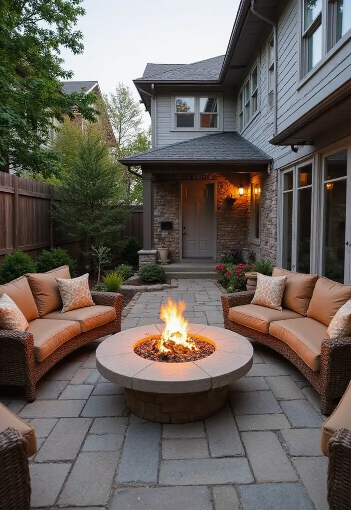 30 Apartment Patio Ideas to Create a Relaxing Outdoor Escape 5 30 Apartment Patio Ideas to Create a Relaxing Outdoor Escape - 5. Mini Fire Pit for Cozy Evenings