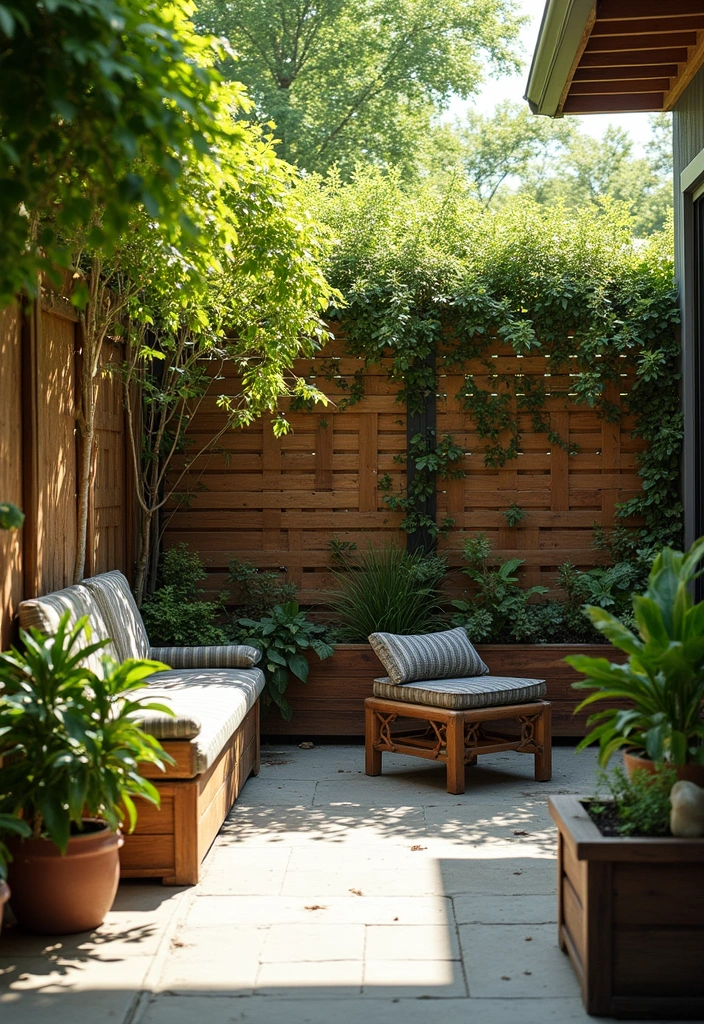 30 Apartment Patio Ideas to Create a Relaxing Outdoor Escape 8 30 Apartment Patio Ideas to Create a Relaxing Outdoor Escape - 8. Stylish Privacy Screens