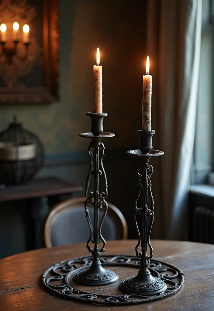 30 Gothic Apartment Decor Inspirations That Feel Dark & Chic 15 30 Gothic Apartment Decor Inspirations That Feel Dark & Chic - 15. Wrought Iron Accents