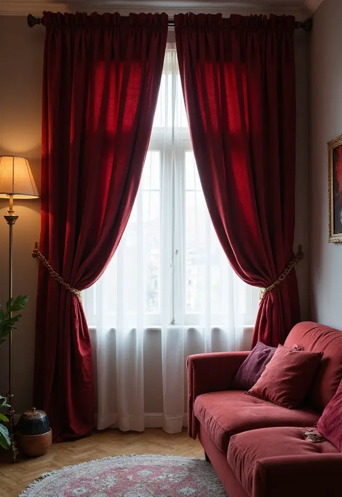 30 Gothic Apartment Decor Inspirations That Feel Dark & Chic 18 30 Gothic Apartment Decor Inspirations That Feel Dark & Chic - 18. Gothic-Inspired Curtains