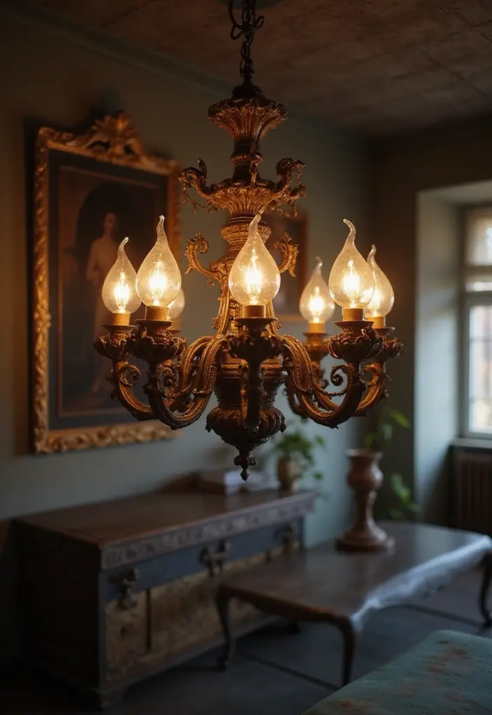 30 Gothic Apartment Decor Inspirations That Feel Dark & Chic 19 30 Gothic Apartment Decor Inspirations That Feel Dark & Chic - 19. Unique Lighting Fixtures