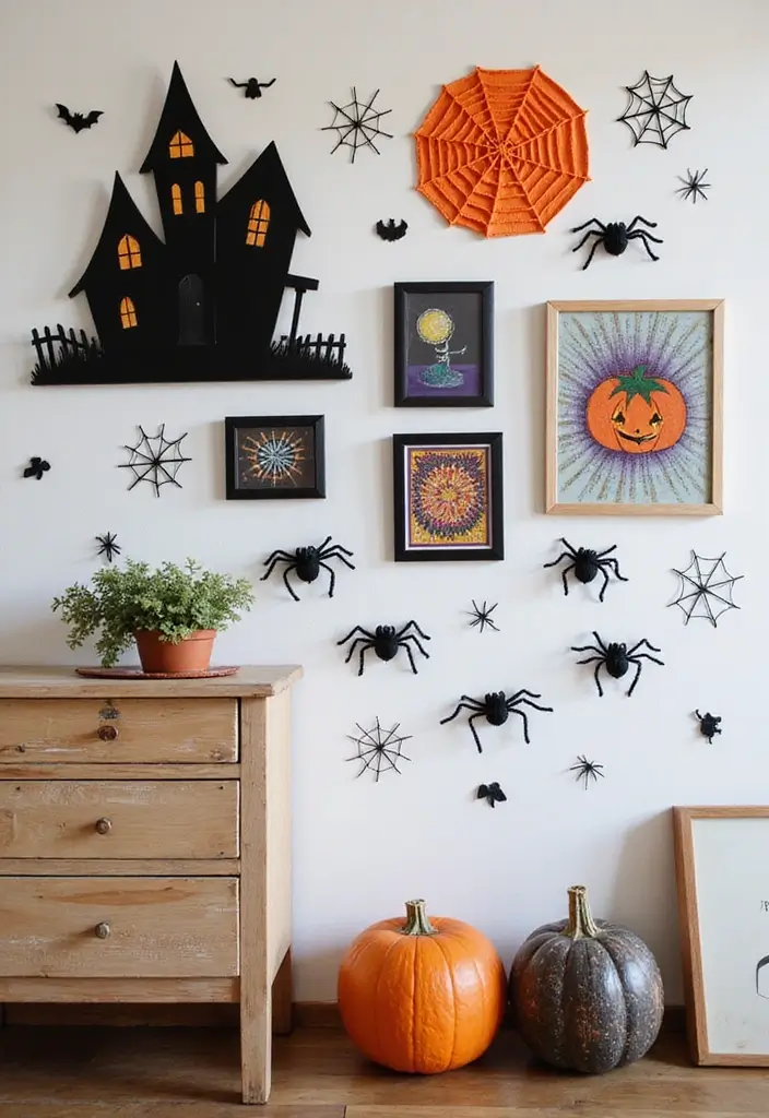 30 Halloween Apartment Decor Ideas That Are Scary-Cute 1 30 Halloween Apartment Decor Ideas That Are Scary-Cute - 1. Spooky Wall Art