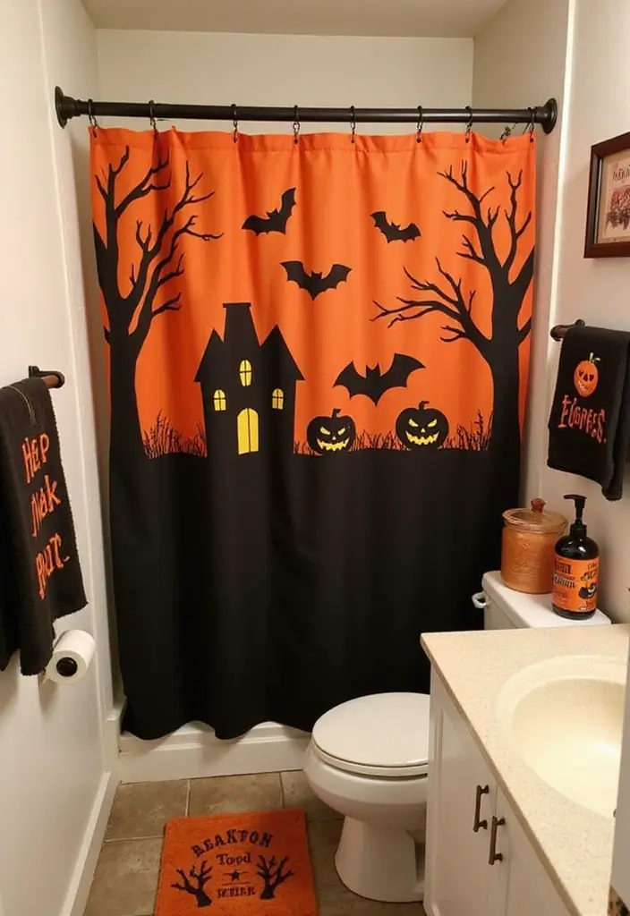 30 Halloween Apartment Decor Ideas That Are Scary-Cute 11 30 Halloween Apartment Decor Ideas That Are Scary-Cute - 11. Halloween-Themed Bathroom Accessories