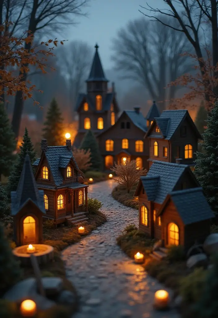 30 Halloween Apartment Decor Ideas That Are Scary-Cute 13 30 Halloween Apartment Decor Ideas That Are Scary-Cute - 13. Miniature Halloween Village