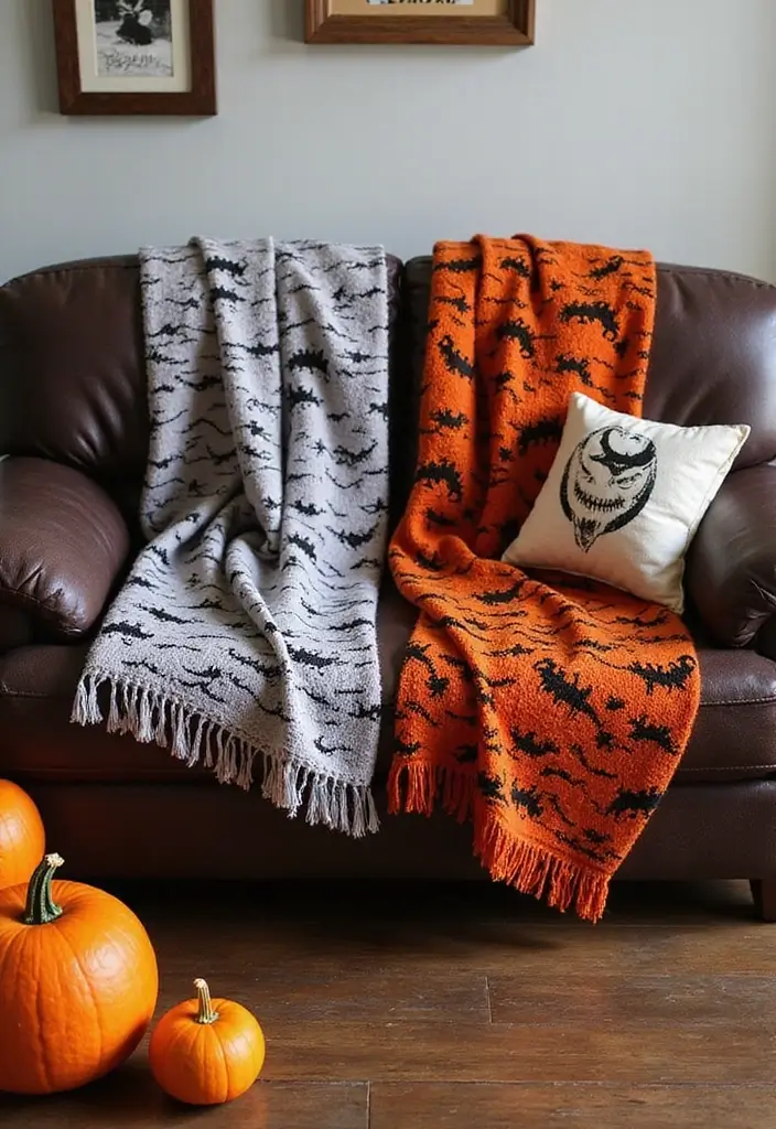 30 Halloween Apartment Decor Ideas That Are Scary-Cute 17 30 Halloween Apartment Decor Ideas That Are Scary-Cute - 17. Halloween-Themed Throw Blankets
