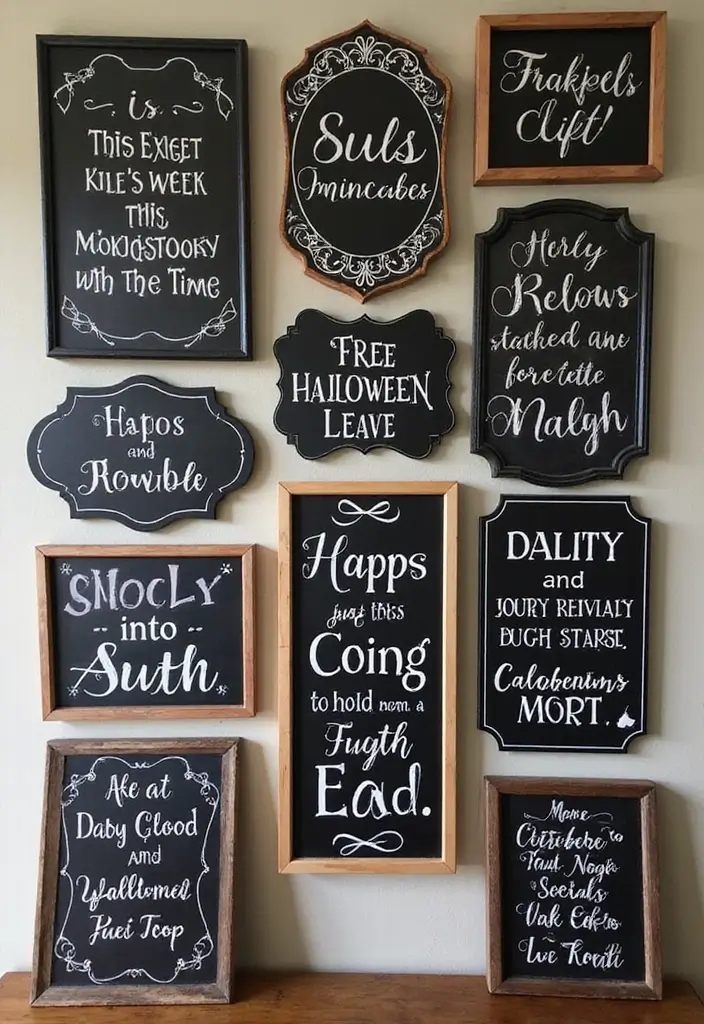 30 Halloween Apartment Decor Ideas That Are Scary-Cute 19 30 Halloween Apartment Decor Ideas That Are Scary-Cute - 19. Spooky Chalkboard Signs