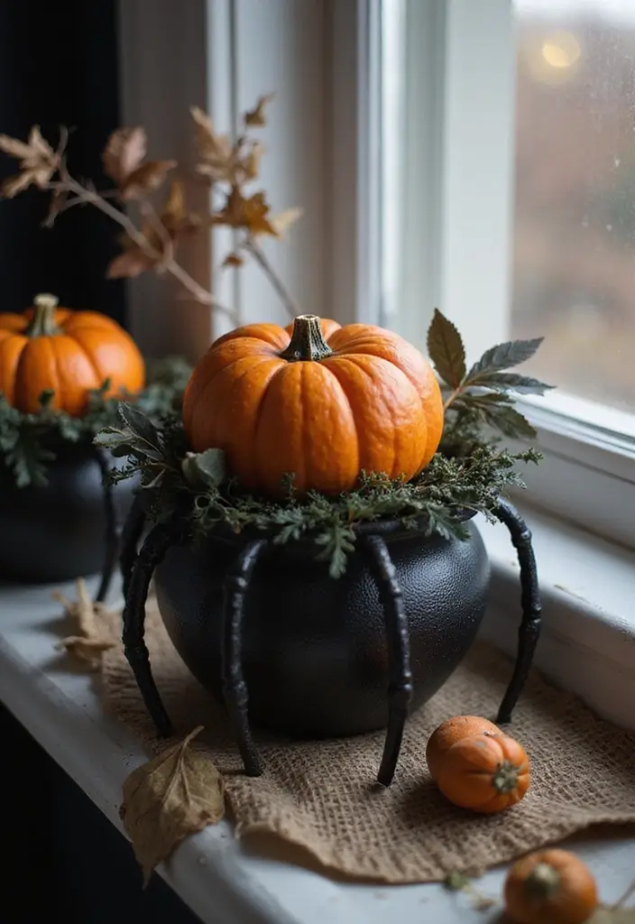 30 Halloween Apartment Decor Ideas That Are Scary-Cute 20 30 Halloween Apartment Decor Ideas That Are Scary-Cute - 20. Decorative Spider Planters