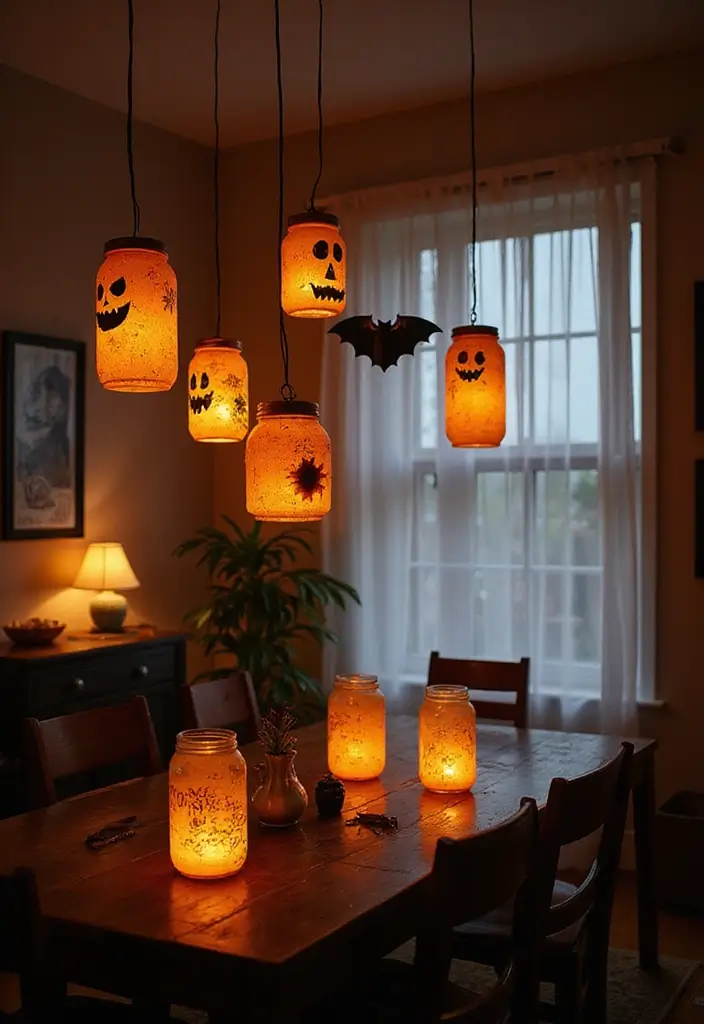 30 Halloween Apartment Decor Ideas That Are Scary-Cute 22 30 Halloween Apartment Decor Ideas That Are Scary-Cute - 22. Spooky Hanging Lanterns
